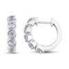 Thumbnail Image 1 of Aquamarine Hoop Earrings Sterling Silver
