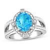 Thumbnail Image 0 of Blue Topaz & Diamond Ring Sterling Silver