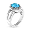 Thumbnail Image 1 of Blue Topaz & Diamond Ring Sterling Silver