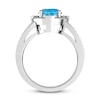 Blue Topaz & Diamond Ring Sterling Silver