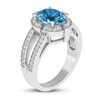 Thumbnail Image 3 of Blue Topaz & Diamond Ring Sterling Silver