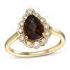 Le Vian Quartz & Diamond Ring 1/5 ct tw Round-cut 14K Honey Gold