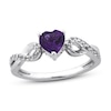 Thumbnail Image 0 of Amethyst & White Topaz Heart Ring Sterling Silver