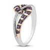 Disney Treasures Alice in Wonderland "Cheshire Cat" Amethyst & Diamond Ring 1/10 ct tw Sterling Silver & 10K Rose Gold