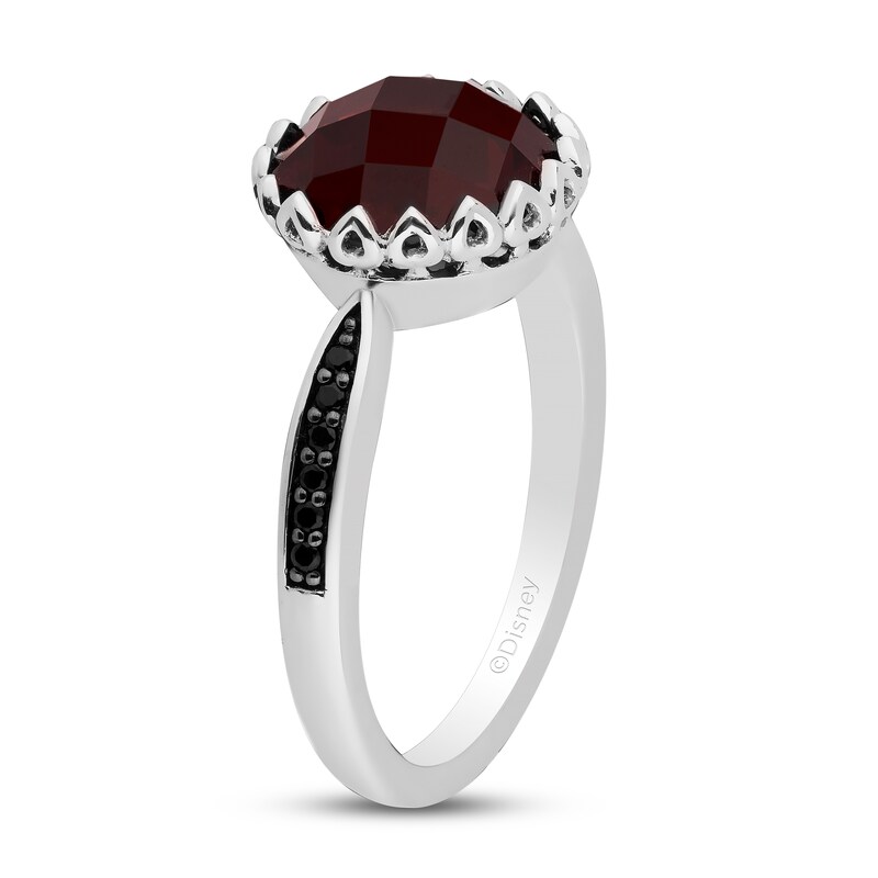 Disney Treasures Alice in Wonderland "Queen of Hearts" Diamond & Garnet Ring 1/10 ct tw Sterling Silver