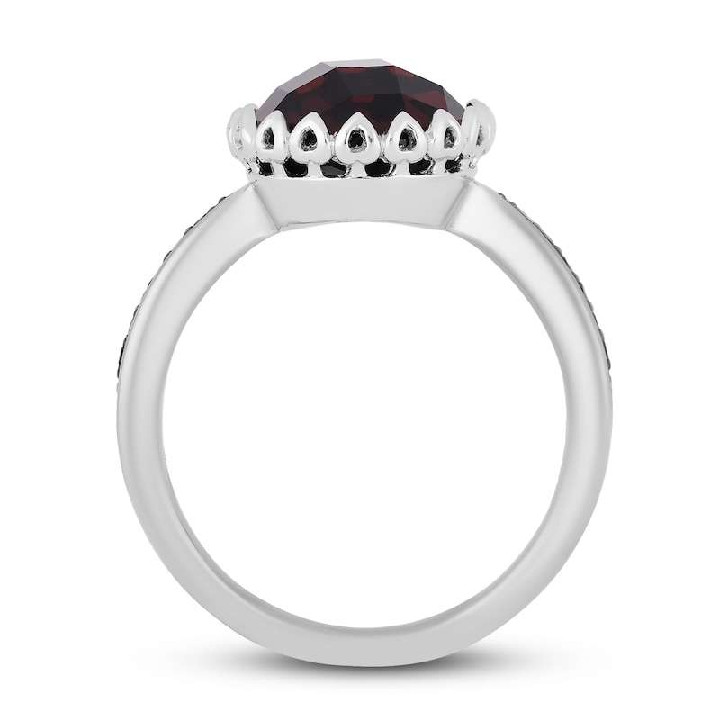 Disney Treasures Alice in Wonderland "Queen of Hearts" Diamond & Garnet Ring 1/10 ct tw Sterling Silver