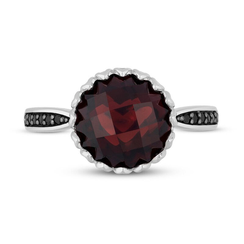 Disney Treasures Alice in Wonderland "Queen of Hearts" Diamond & Garnet Ring 1/10 ct tw Sterling Silver