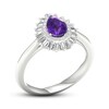 Amethyst & White Lab-Created Sapphire Ring Sterling Silver
