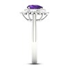 Amethyst & White Lab-Created Sapphire Ring Sterling Silver