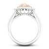 Pink Lab-Created Opal & White Lab-Created Sapphire Ring Sterling Silver