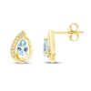 Thumbnail Image 0 of Aquamarine & White Lab-Created Sapphire Earrings Sterling Silver/14K Yellow Gold Plating