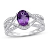 Thumbnail Image 1 of Amethyst & White Lab-Created Sapphire Ring Sterling Silver