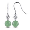 Thumbnail Image 0 of Jade Bead Dangle Earrings Sterling Silver