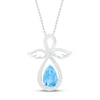 Thumbnail Image 1 of Blue Topaz & White Lab-Created Sapphire Angel Necklace Sterling Silver 18"