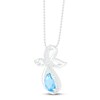 Thumbnail Image 2 of Blue Topaz & White Lab-Created Sapphire Angel Necklace Sterling Silver 18"