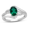 Thumbnail Image 0 of Lab-Created Emerald & White Lab-Created Sapphire Ring Sterling Silver