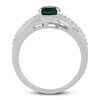 Thumbnail Image 1 of Lab-Created Emerald & White Lab-Created Sapphire Ring Sterling Silver