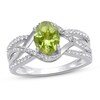 Peridot & White Lab-Created Sapphire Ring Sterling Silver