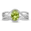 Peridot & White Lab-Created Sapphire Ring Sterling Silver
