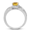 Citrine & White Lab-Created Sapphire Ring Sterling Silver
