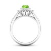 Peridot & White Lab-Created Sapphire Ring Sterling Silver