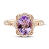 Thumbnail Image 2 of Amethyst Ring 1/8 ct tw Diamonds 10K Rose Gold