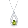 Thumbnail Image 0 of Peridot & White Lab-Created Sapphire Necklace Sterling Silver 18"