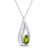Thumbnail Image 1 of Peridot & White Lab-Created Sapphire Necklace Sterling Silver 18"