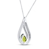Thumbnail Image 2 of Peridot & White Lab-Created Sapphire Necklace Sterling Silver 18"