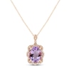 Thumbnail Image 1 of Amethyst Necklace 1/10 ct tw Diamonds 10K Rose Gold 18"