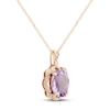 Thumbnail Image 2 of Amethyst Necklace 1/10 ct tw Diamonds 10K Rose Gold 18"