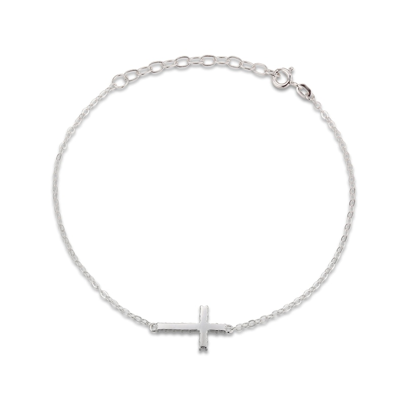 Lab-Created Opal Cross Bracelet Sterling Silver 7-8.5"