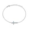 Thumbnail Image 1 of Swiss Blue Topaz Cross Bracelet Sterling Silver 7-8.5"
