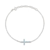 Thumbnail Image 2 of Swiss Blue Topaz Cross Bracelet Sterling Silver 7-8.5"