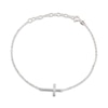 Thumbnail Image 3 of Swiss Blue Topaz Cross Bracelet Sterling Silver 7-8.5"