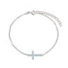 Thumbnail Image 4 of Swiss Blue Topaz Cross Bracelet Sterling Silver 7-8.5"
