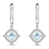 Thumbnail Image 2 of Aquamarine & White Lab-Created Sapphire Earrings Sterling Silver