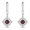 Thumbnail Image 2 of Garnet & White Lab-Created Sapphire Earrings Sterling Silver