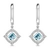 Thumbnail Image 2 of Blue Topaz & White Lab-Created Sapphire Earrings Sterling Silver