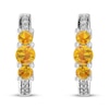 Thumbnail Image 2 of Citrine & White Lab-Created Sapphire Huggie Earrings Sterling Silver
