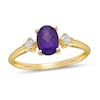 Thumbnail Image 1 of Amethyst & Diamond Ring 1/10 ct tw Oval/Round-Cut 10K Yellow Gold