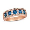 Le Vian Blue Sapphire Ring 5/8 ct tw Diamonds 14K Strawberry Gold