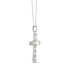 Thumbnail Image 2 of Lab-Created Opal & White Lab-Created Sapphire Cross Necklace Sterling Silver 18"
