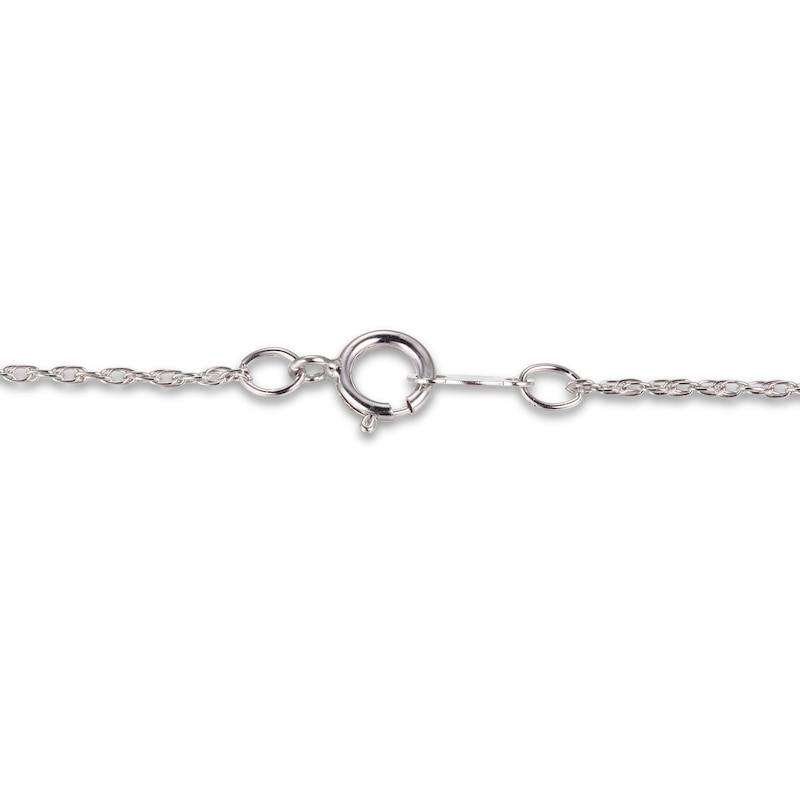 Main Image 4 of Lab-Created Opal & White Lab-Created Sapphire Cross Necklace Sterling Silver 18"