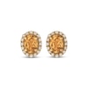 Thumbnail Image 1 of Le Vian Oval-Cut Yellow Morganite Stud Earrings 1/4 ct tw Diamonds 14K Honey Gold
