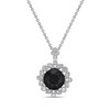 Thumbnail Image 1 of Black Onyx & White Lab-Created Sapphire Necklace Sterling Silver 18"