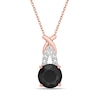 Thumbnail Image 0 of Black Onyx & White Lab-Created Sapphire Necklace 10K Rose Gold 18"