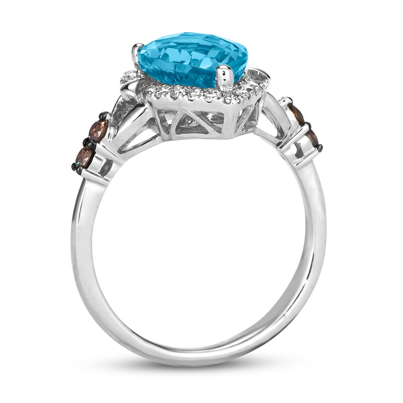 Le Vian Blue Topaz Ring 3/8 ct tw Diamonds 14K Vanilla Gold