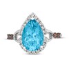 Le Vian Blue Topaz Ring 3/8 ct tw Diamonds 14K Vanilla Gold