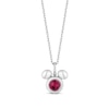 Disney Treasures Mickey Mouse Lab-Created Ruby & Diamond Necklace Sterling Silver 17"